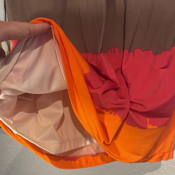 BCBGMaxAzria Silky Rayon Orange Pink Dress - Picture 3 of 8